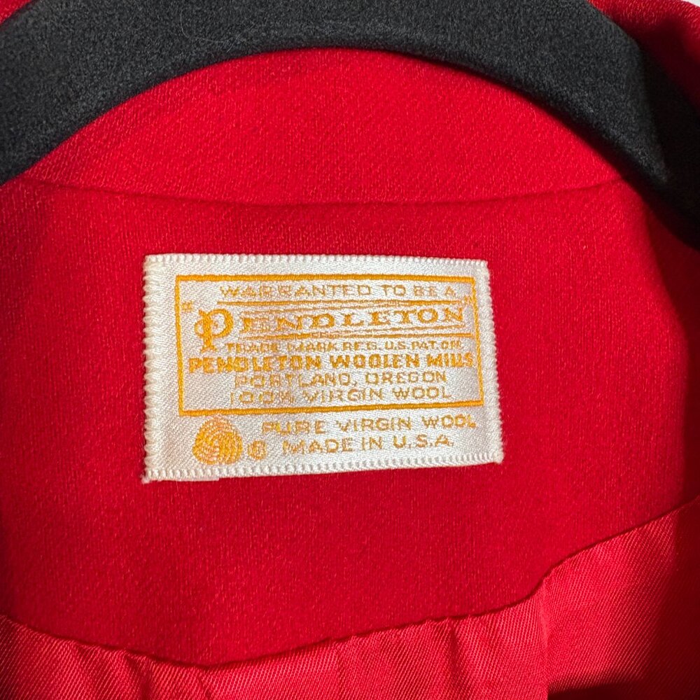 Vtg. Pendleton red wool blazer jacket - image 4